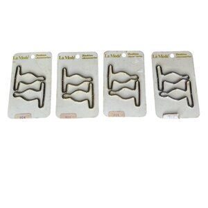 VTG La Mode Gold Silver Fashion Accessories Hooks 2 Count Per Card Lot of 4